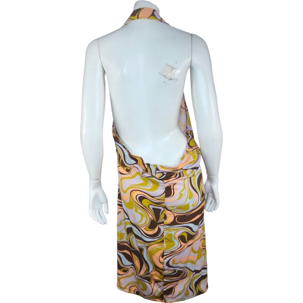 Rue 21 Women 1X Full-Button Bodycon Backless Tube‎ Dress Bohemiam 70s Swirl NWT - Picture 8 of 11